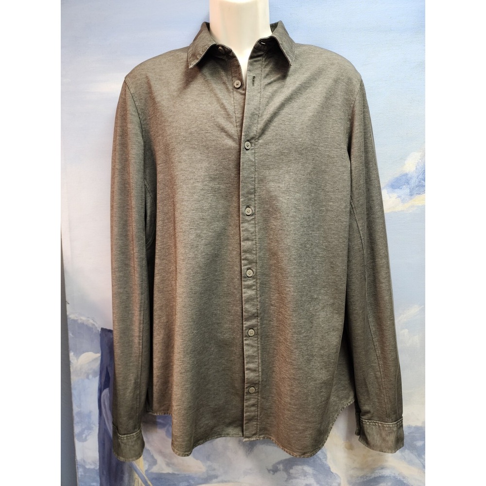Lululemon Mens M Gray Commission Button Front Golf Shirt